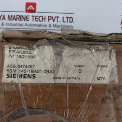 Siemens 6Sn1145-1Ba01-0Ba2 Infeed/Regenerative Feedback Module 3Ac 480V