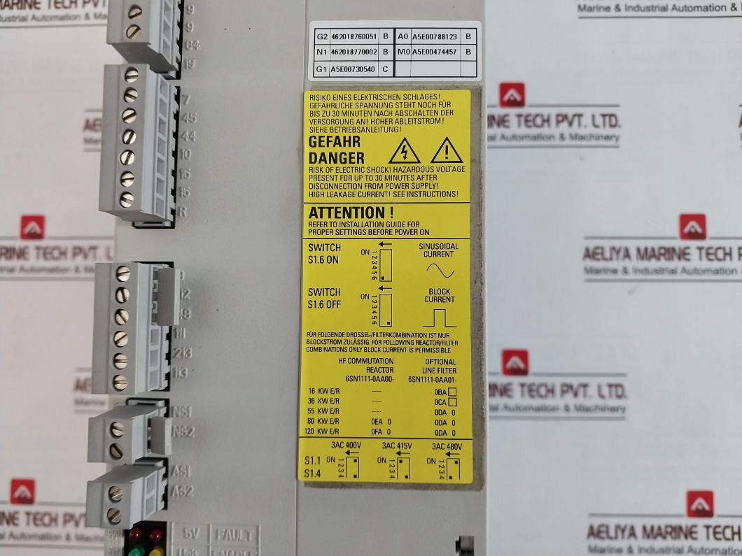 Siemens 6Sn1145-1Ba01-0Ba2 Infeed/Regenerative Feedback Module 3Ac 480V
