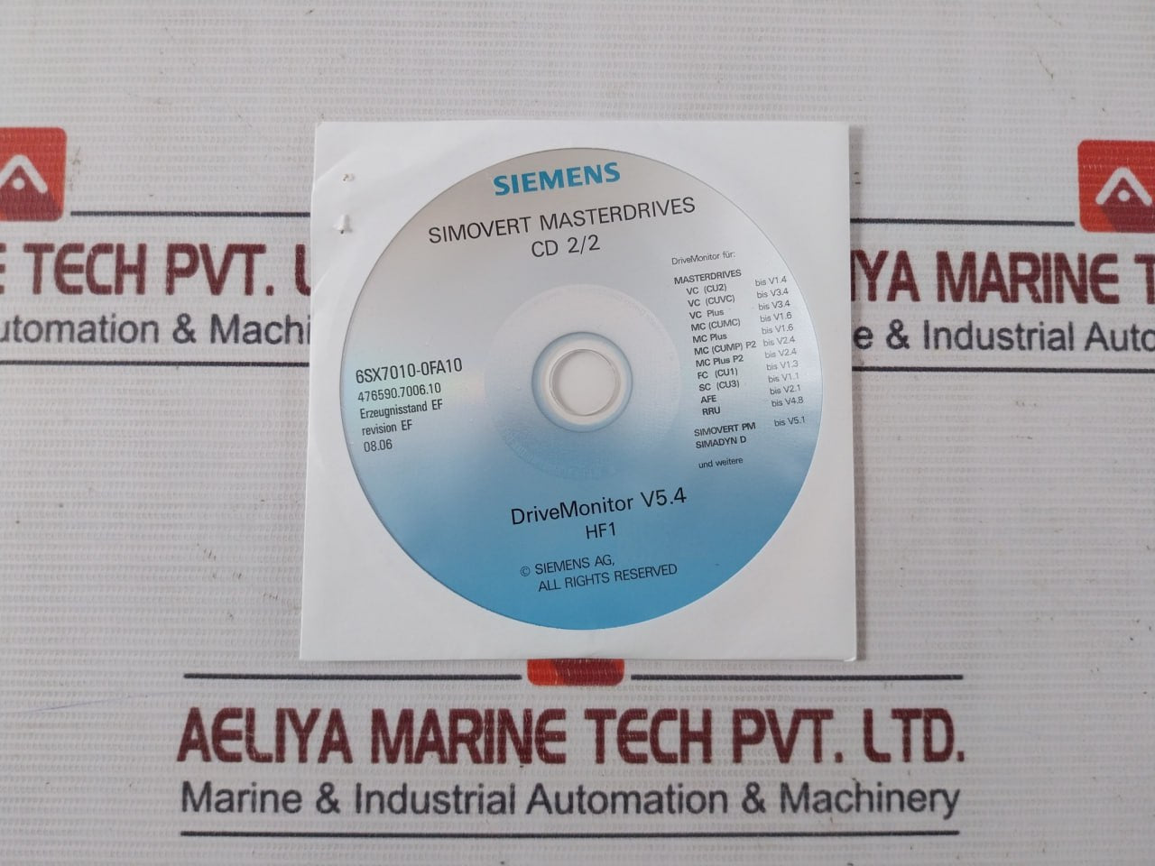 Siemens 6Sx7010-0Fa10 Documentation + Drive Monitor V5.4 Cd + 6Sy7000-0Ad28 Set