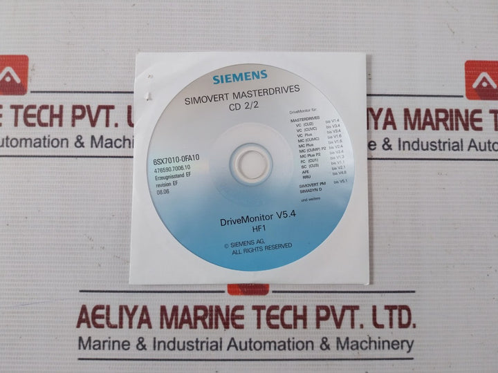 Siemens 6Sx7010-0Fa10 Documentation + Drive Monitor V5.4 Cd + 6Sy7000-0Ad28 Set
