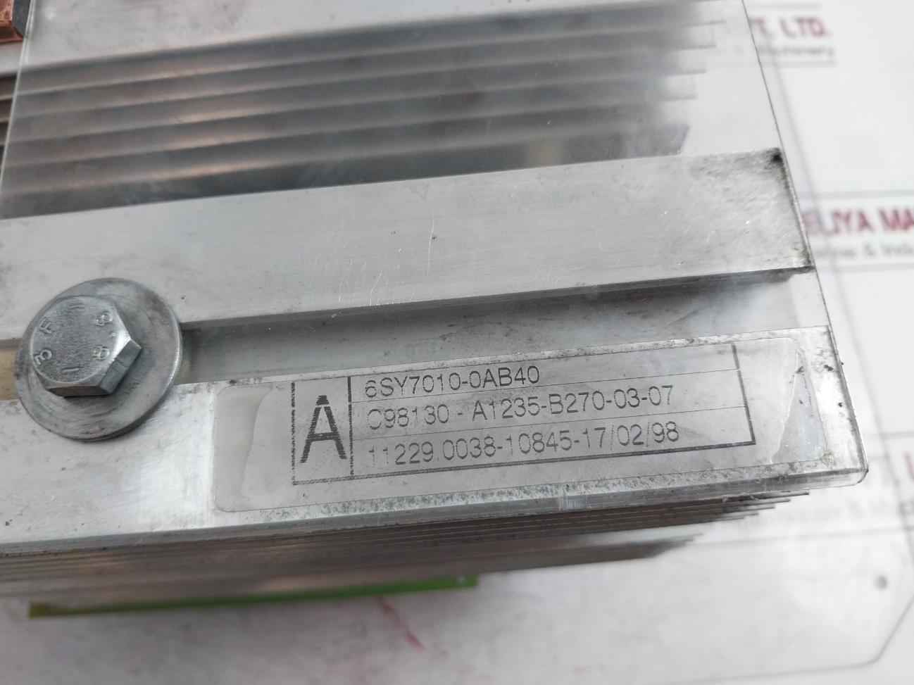 Siemens 6Sy7010-0Ab40 Thyristor Block Module C98043-a1687-l1-05