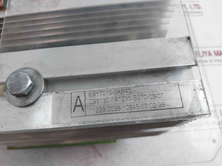 Siemens 6Sy7010-0Ab40 Thyristor Block Module C98043-a1687-l1-05