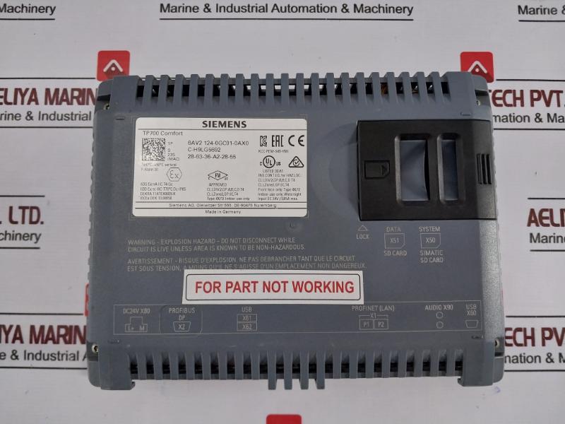 Siemens 1P 6Av2 124-0Gc01-0Ax0 Simatic Hmi Tp700 Comfort Panel(Not Working)