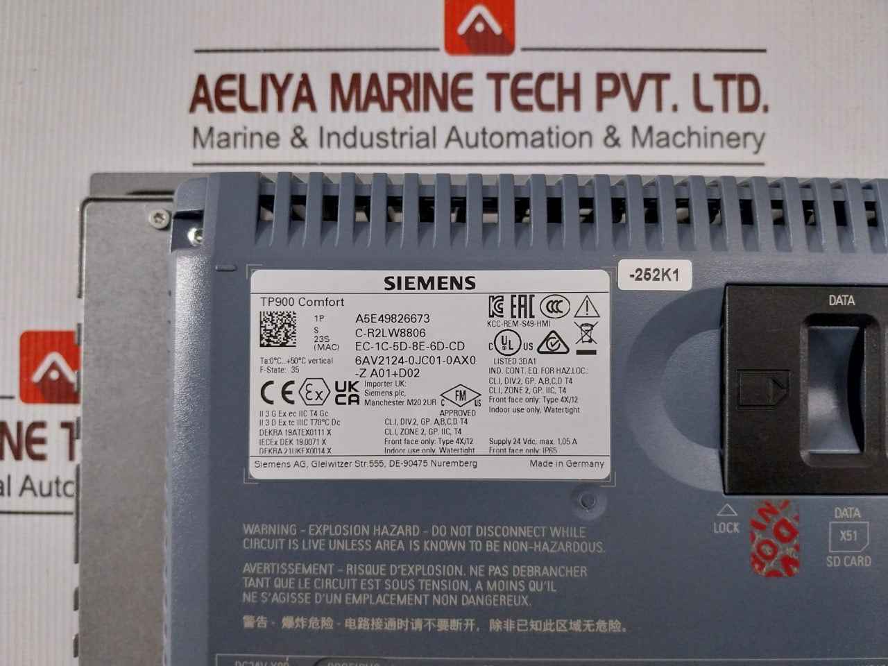 Siemens 6av2124-0jc01-0ax0-z A01+d02 Panel Touch Screen Ip65 24 Vdc