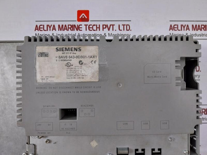 Siemens 6Av6 643-0Db01-1Ax1 Touch Multi Hmi Panel Single Phase S C-w3M54108