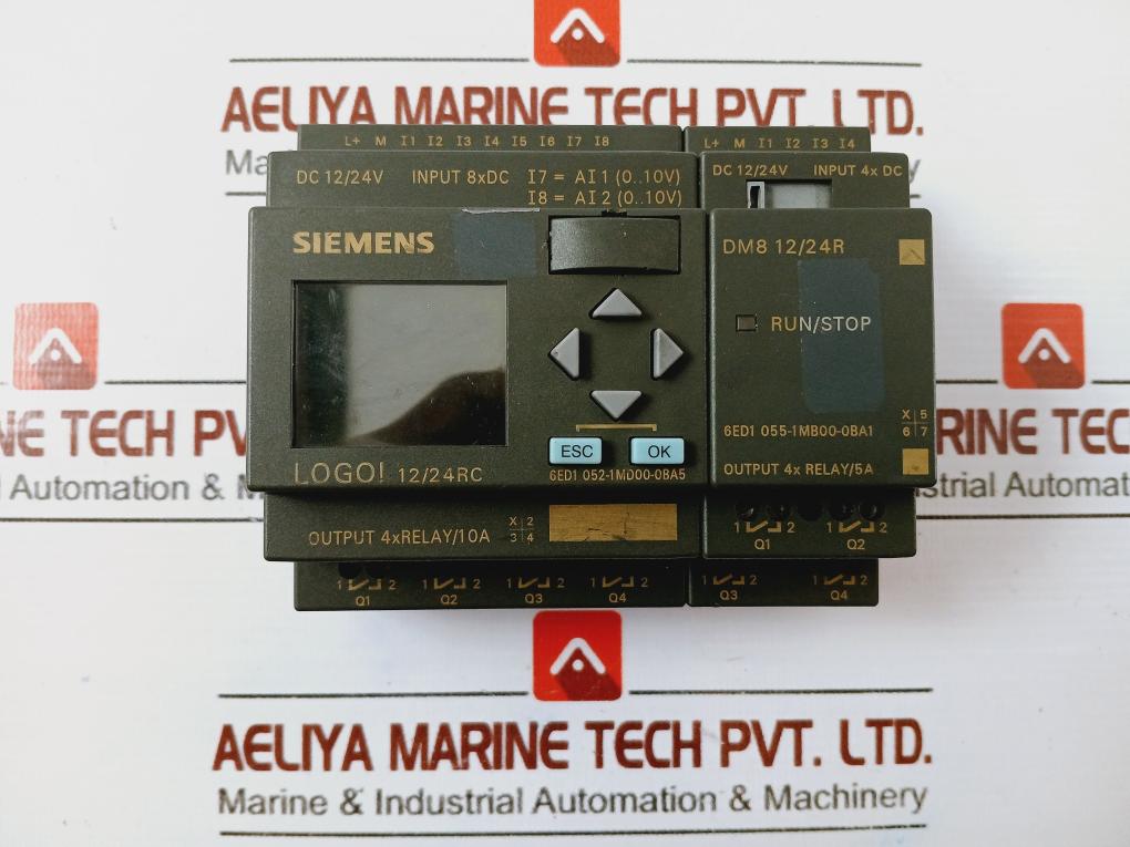 Siemens 6Ed1 052-1Md00-0Ba5 Logic Module Logo 12/24Rc With Dm8 12/24R