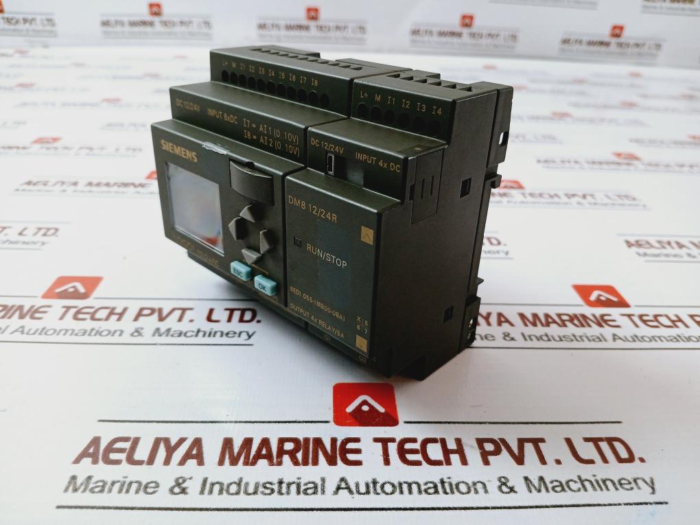 Siemens 6Ed1 052-1Md00-0Ba5 Logic Module Logo 12/24Rc With Dm8 12/24R