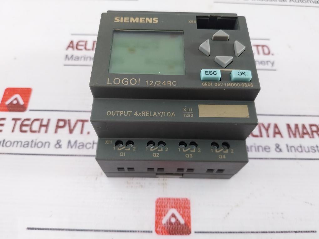 Siemens 6ed1 052-1md00-0ba6 Logo! Logic Module 4xrelay Output 10a Dc 12/24v