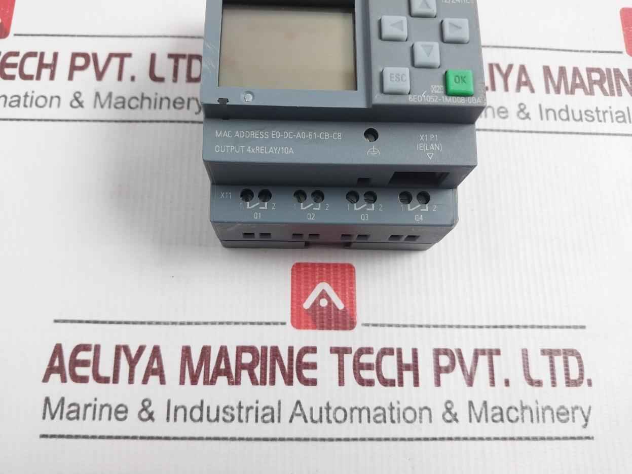 Siemens 6ed1052-1md08-0ba0 Logo Bm 12/24rce Programmable Logic Module 12/24v Dc