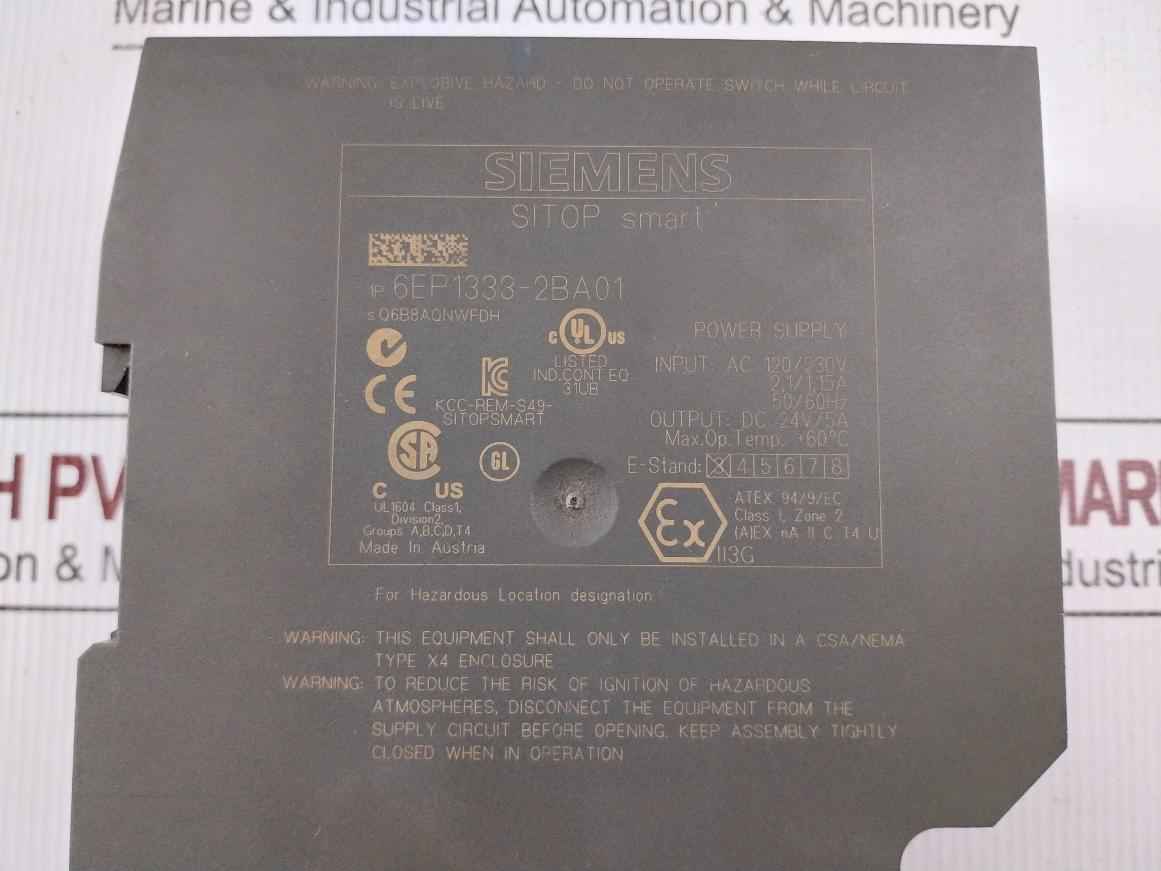 Siemens 6ep1333-2ba01 Power Supply Unit Ac 120/230v 2.1/1.15a 50/60hz