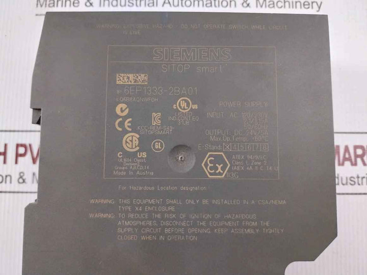 Siemens 6ep1333-2ba01 Power Supply Unit Ac 120/230v 2.1/1.15a 50/60hz