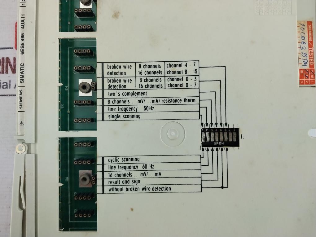 Siemens 6es5465-4ua11 Non Floating Analog Input Module 16 Inputs Simatic S5,465