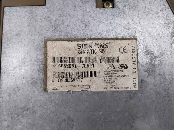 Siemens 6es5 951-7lb21 Simatic S5 Power Supply Module Ac 120v/230v