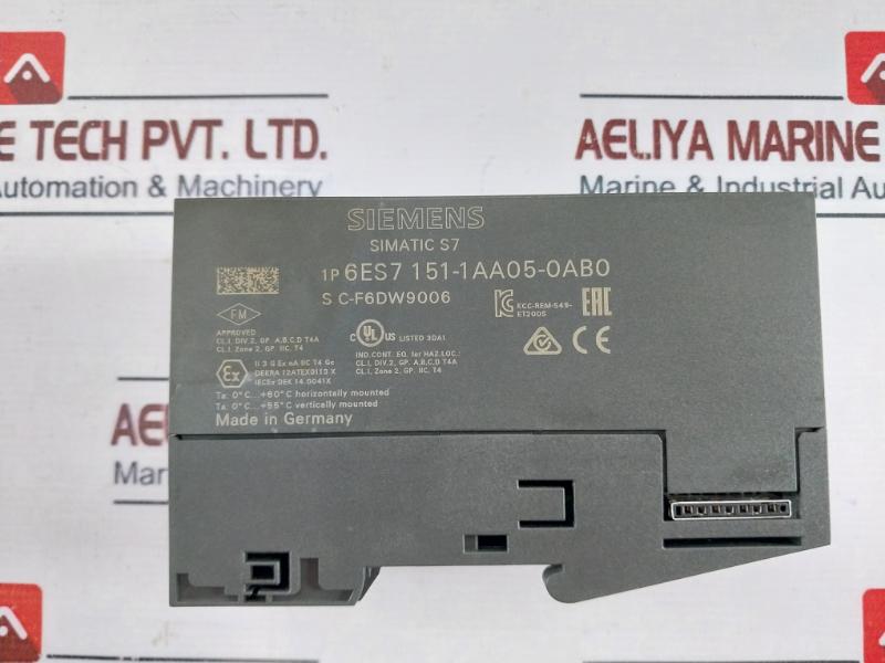 Siemens 6es7 151-1aa05-0ab0 Interface Module 24vdc