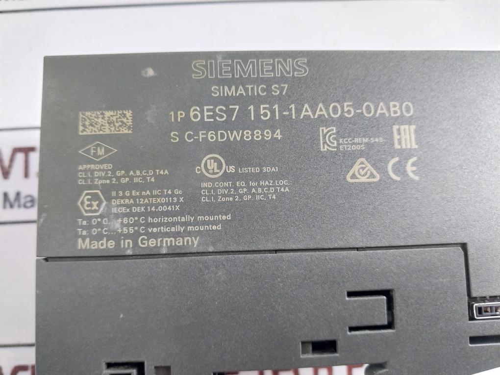 Siemens 6es7 151-1aa05-0ab0 Simatic S7 Interface Module 24vdc