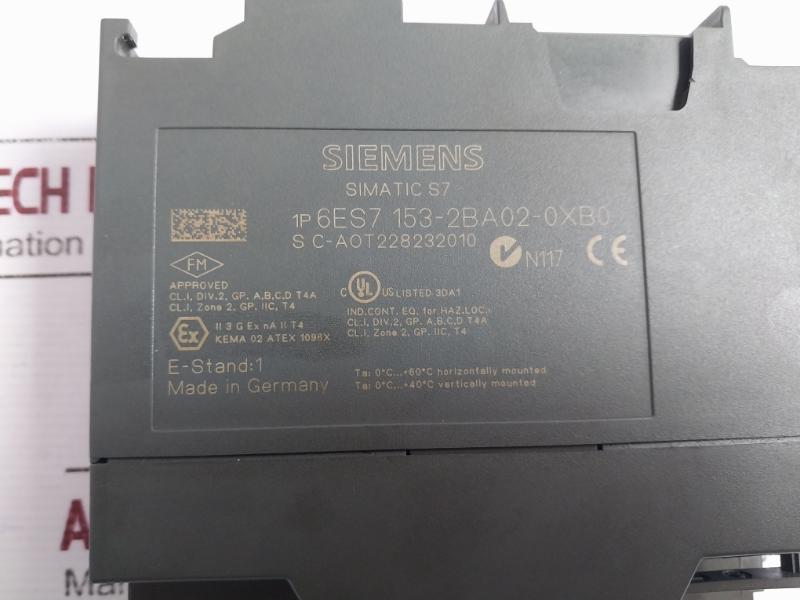 Siemens 6es7 153-2ba02-0xb0 Interface Module Simatic Dp Connection Et 200m