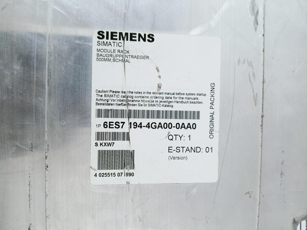 Siemens 6es7 194-4ga00-0aa0 Module Rack