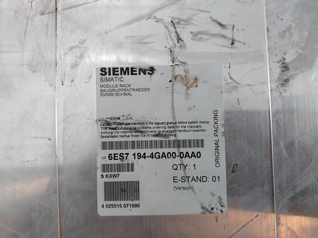 Siemens 6es7 194-4ga00-0aa0 Simatic Module Rack