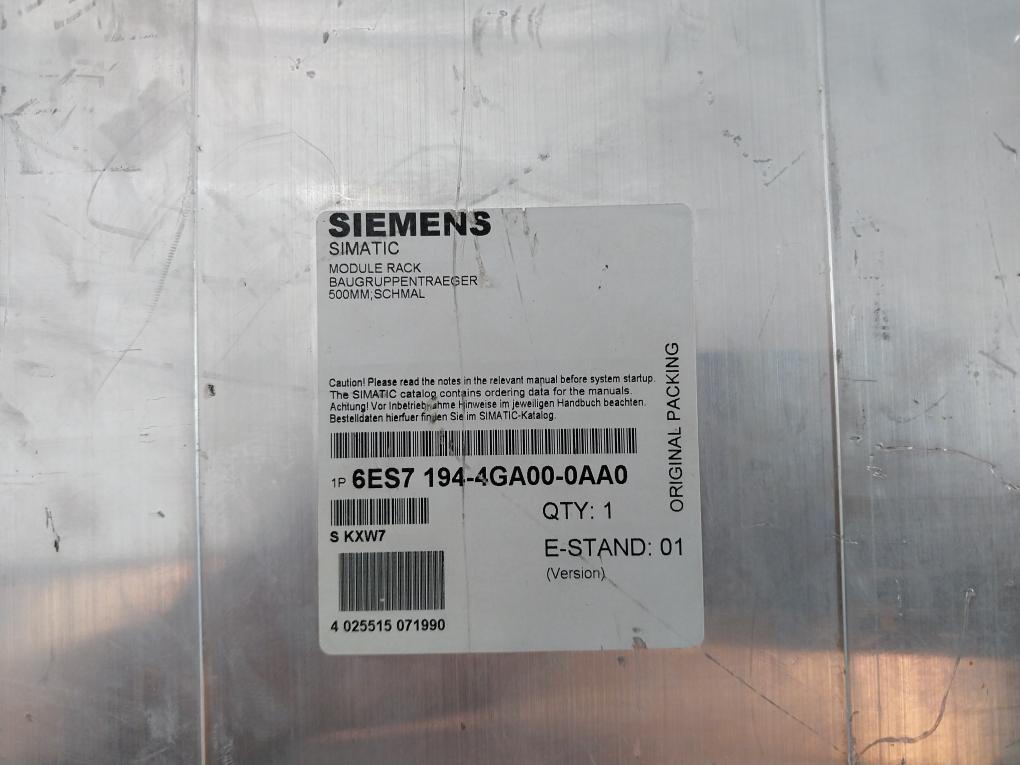 Siemens Simatic 6es7 194-4ga00-0aa0 Module Rack