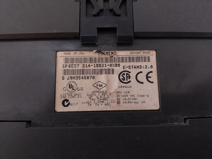 Siemens 6Es7 214-1Bd21-0Xb0 Simatic S7-200 Plc Module Cpu 224 Ac/Dc/Rly 85-264Va