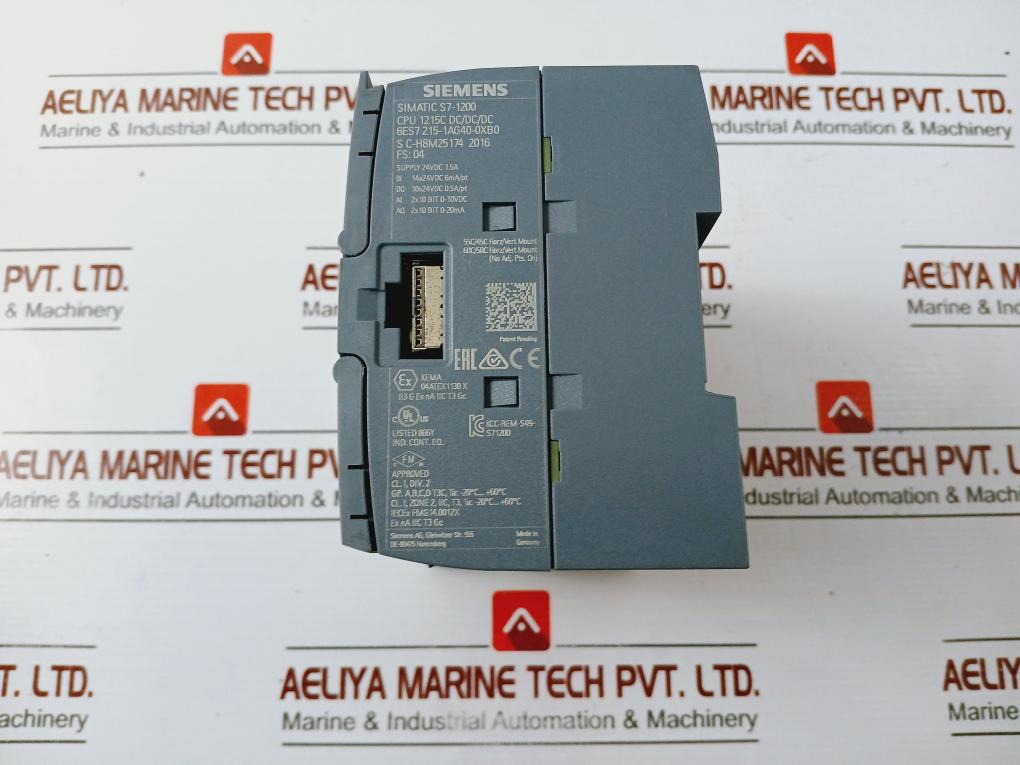 Siemens 6Es7 215-1Ag40-0Xb0 Cpu 1215C Module 24Vdc 1.5A