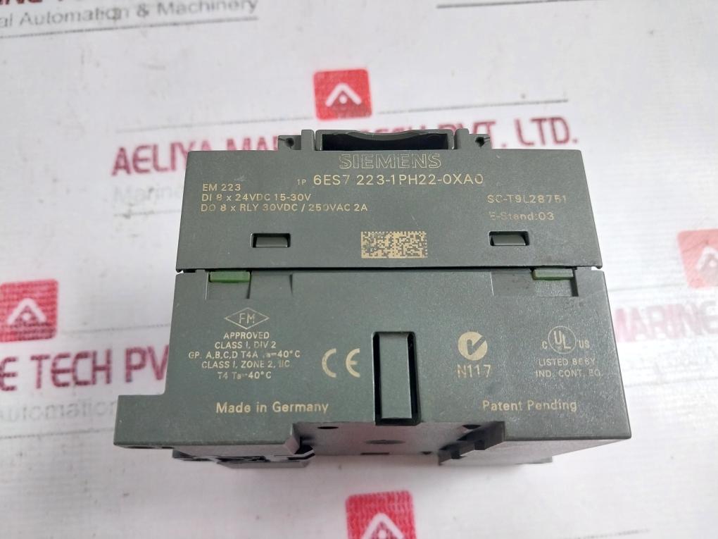 Siemens 6Es7 223-1Ph22-0Xa0 Dc/Relay 8X24Vdc Input 15-30V