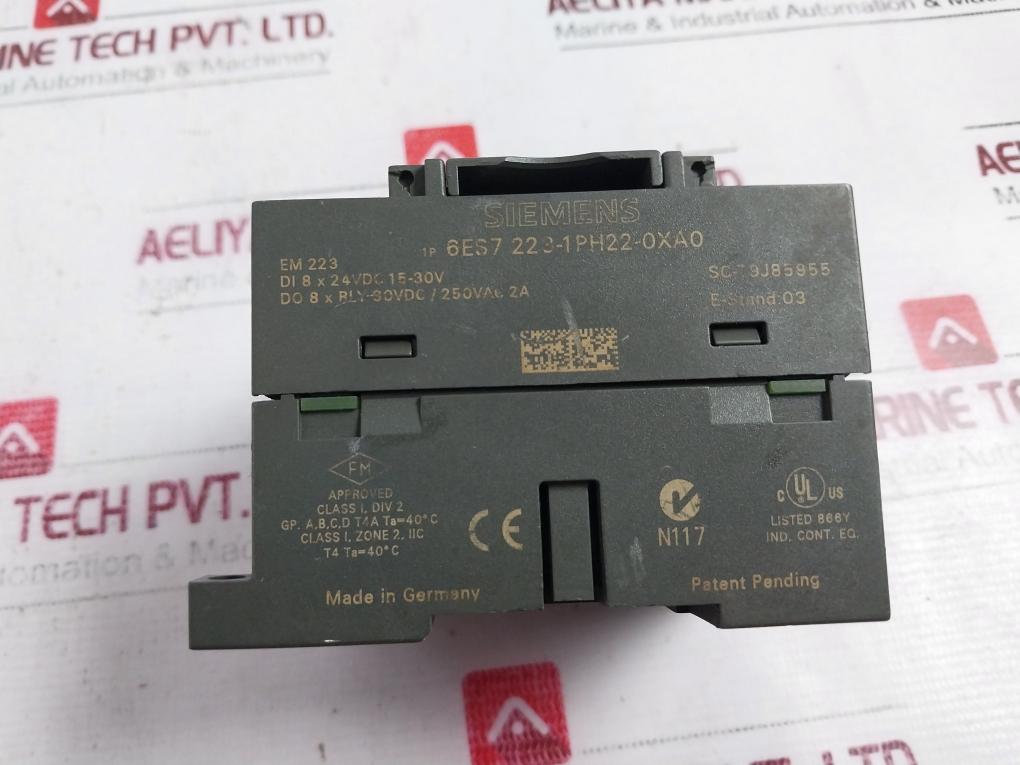 Siemens 6Es7 223-1Ph22-0Xa0 Digital Input/Output Module 8X24Vdc 15-30V 2A