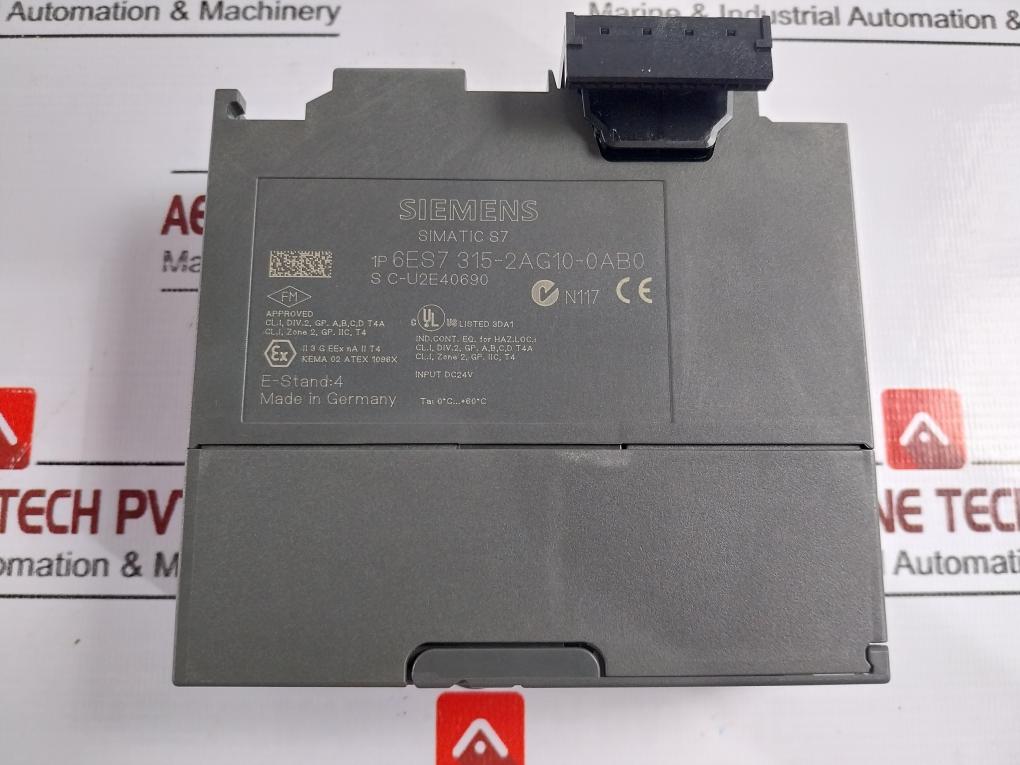Siemens Simatic S7-300 Central Processing Unit With Mpi Integr. Power Supply 24 V Dc