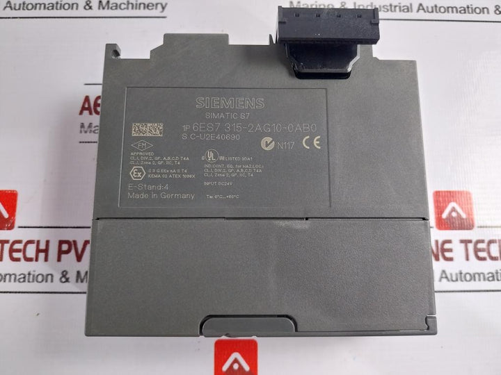 Siemens Simatic S7-300 Central Processing Unit With Mpi Integr. Power Supply 24 V Dc
