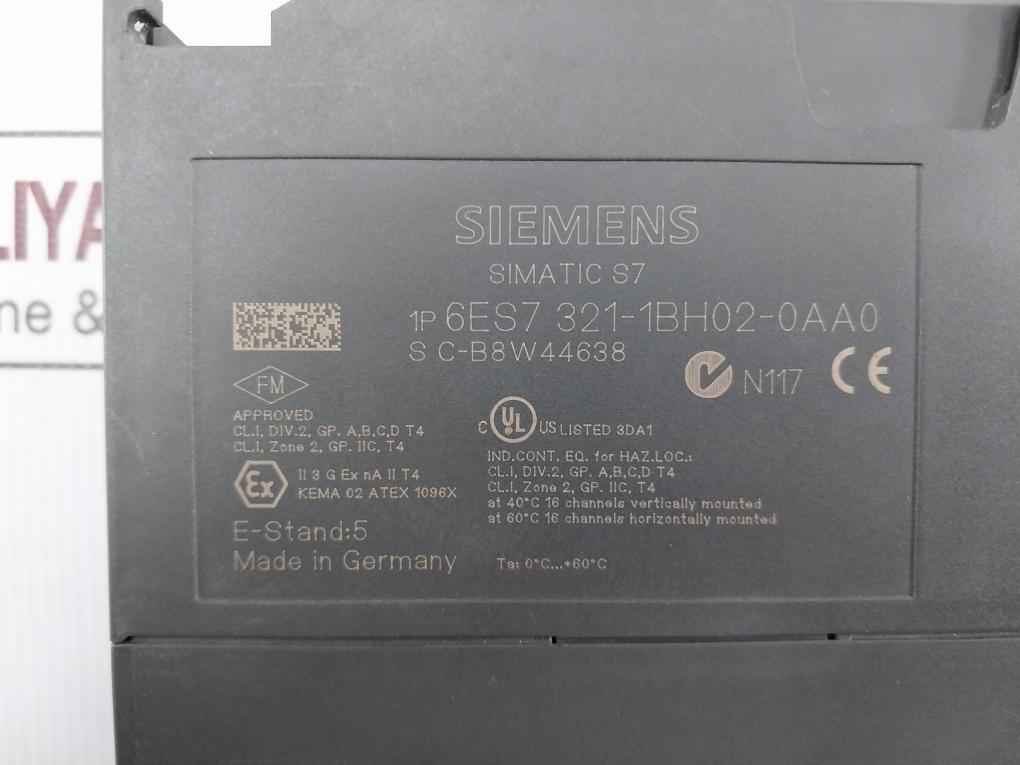 Siemens 6es7 321-1bh02-0aa0 Digital Input Module 6es7 321-1bh02-0aa0