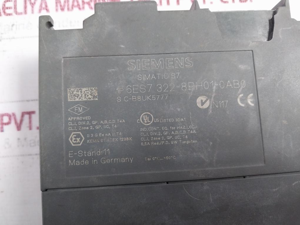 Siemens 6es7 322-8bh01-0ab0 Digital Output Module 24v Dc