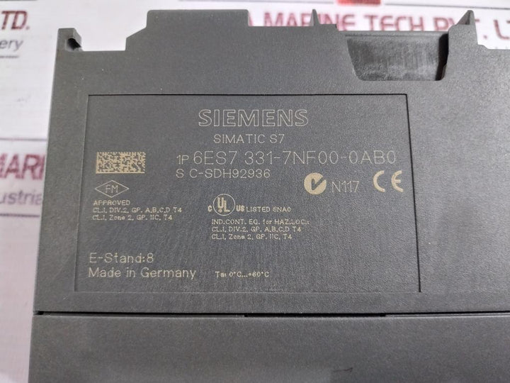 Siemens Simatic S7 6Es7 331-7Nf00-0Ab0 Analog Input Module SM 331 Isolated