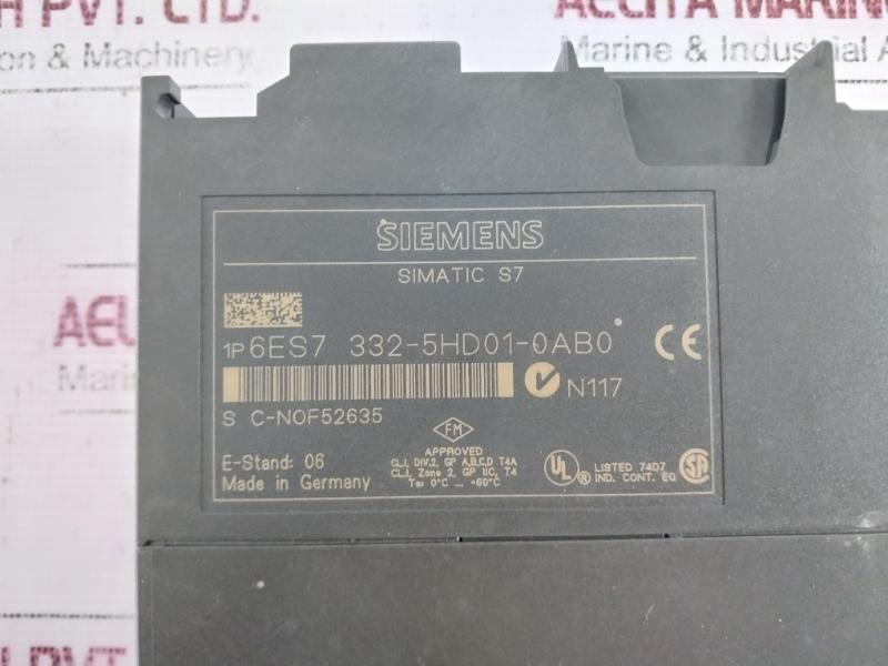 Siemens 6es7 332-5hd01-0ab0 Module Simatic S7 Sm332 Ao 4x12bit