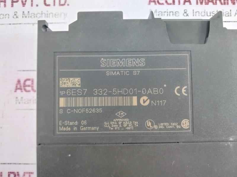 Siemens Simatic S7 6Es7 332-5Hd01-0Ab0 Module Sm332 Ao 4X12Bit