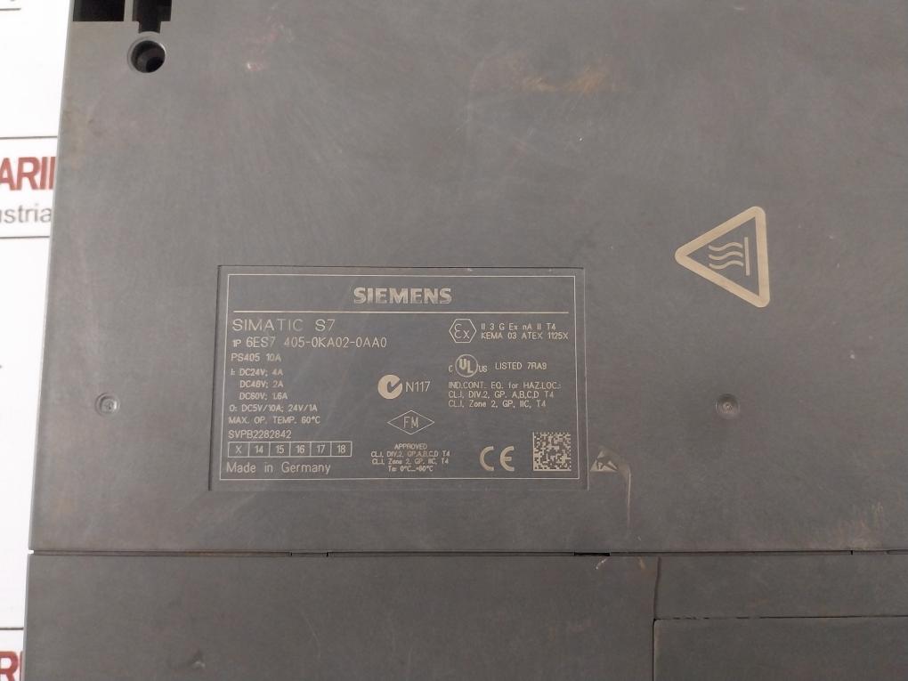 Siemens Simatic S7-400 6Es7 405-0Ka02-0Aa0 Power Supply Module