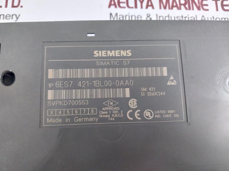 Siemens 6es7 421-1bl00-0aa0 Simatic S7 Digital Input Module Svpkd700553