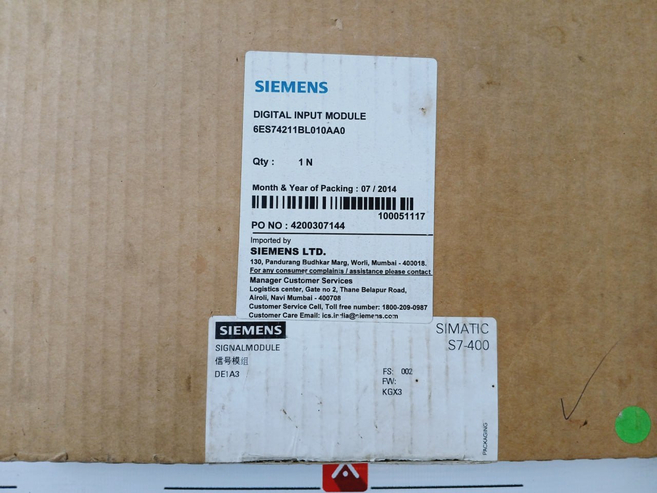 Siemens 1P 6Es7 421-1Bl01-0Aa0 Digital Input Module 32Xdc24V