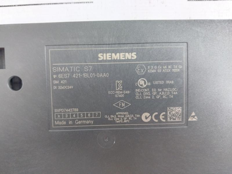 Siemens 6es7 421-1bl01-0aa0 Digital Input Module, Svpd7442789