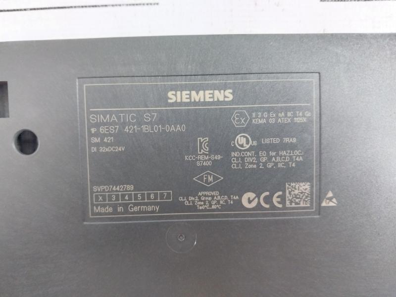 Siemens 6Es7 421-1Bl01-0Aa0 Digital Input Module, Svpd7442789