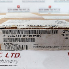 Siemens 6es7431-1kf10-0ab0 Simatic S7 Analog Input 8 Ch Svpp5333166
