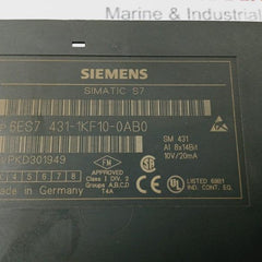 Siemens 6es7 431-1kf10-0ab0 Simatic S7 Input Module Ai 8x14bit