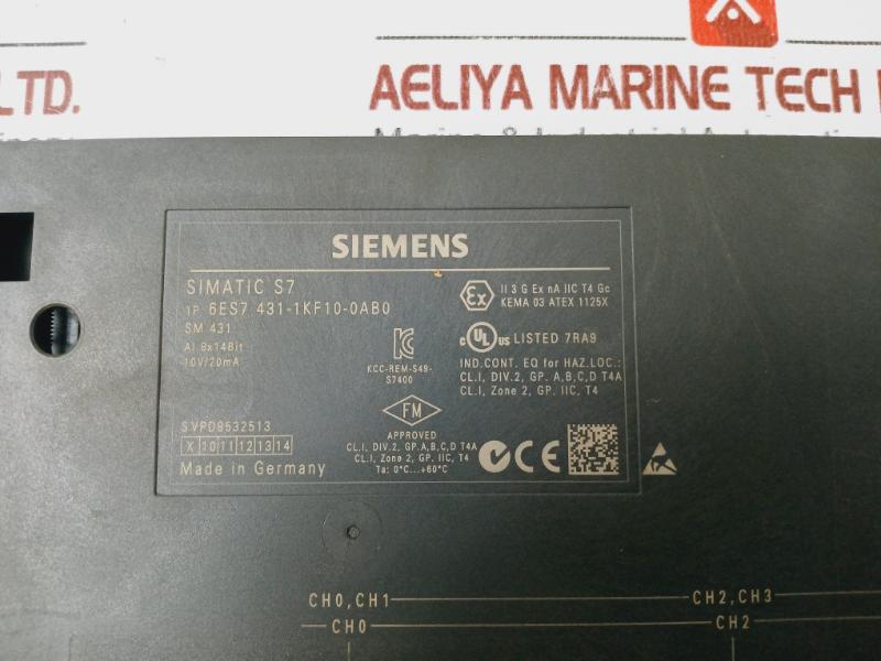 Siemens 6es7 431-1kf10-0ab0 Simatic S7 Input Module Ai 8x14bit Sm 431