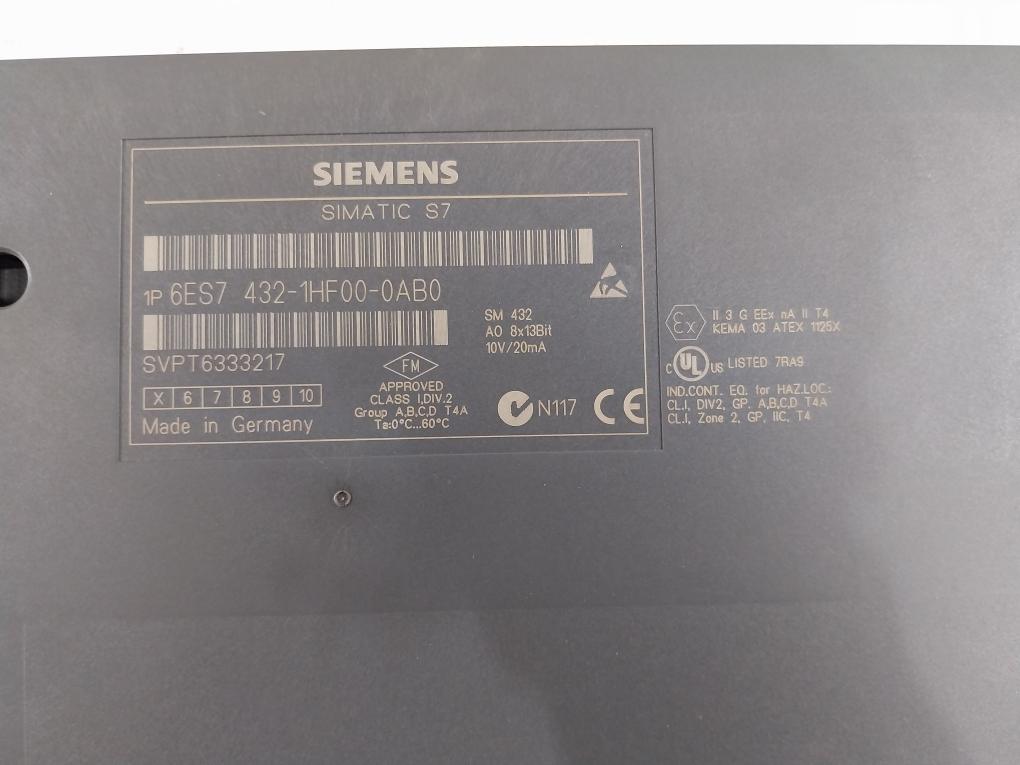 Siemens 6es7 432-1hf00-0ab0 Input Module 432-1hf00-0ab0 10v/20ma