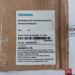Siemens Ag 6se6400-1pb00-0aa0 Micromaster 4 Profibus Module Ip20