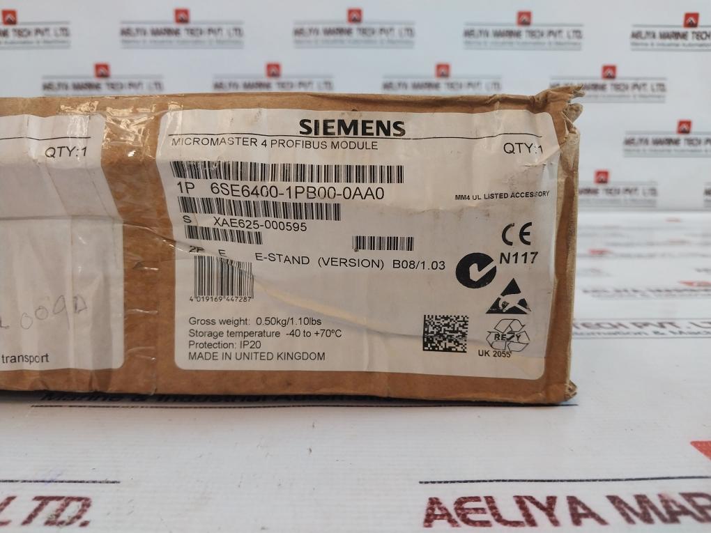 Siemens 6se6400-1pb00-0aa0 Micromaster 4 Profibus Module Ip20