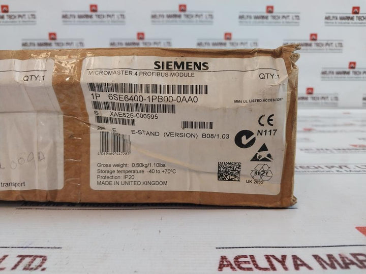 Siemens Ag 6se6400-1pb00-0aa0 Micromaster 4 Profibus Module Ip20