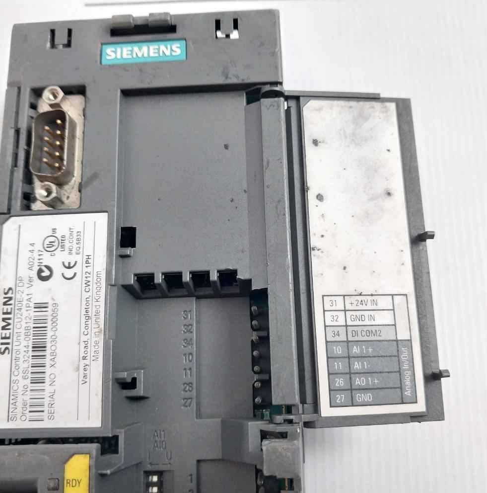 Siemens 6sl3244-0bb12-1pa1 Sinamics Control Unit 24v Ver. A02-4.4 (Not Working)