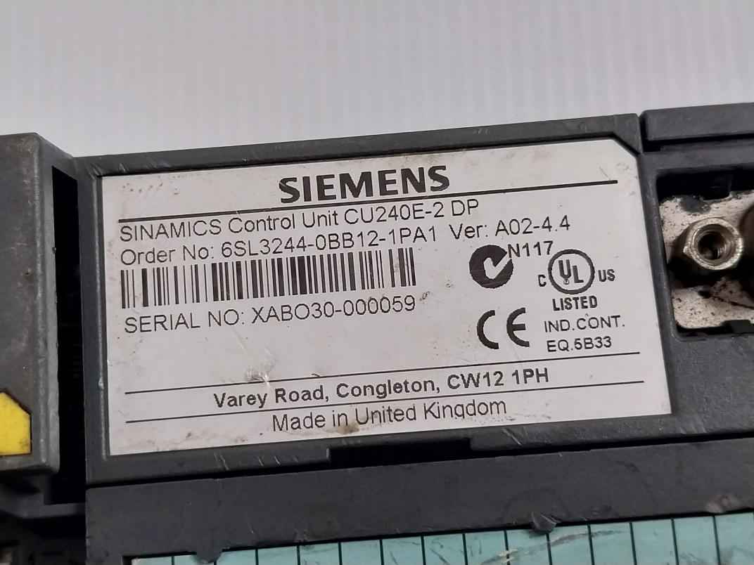 Siemens 6sl3244-0bb12-1pa1 Sinamics Control Unit 24v Ver. A02-4.4 (Not Working)