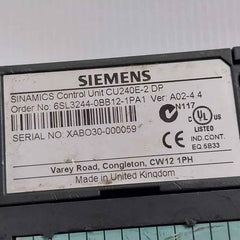 Siemens 6sl3244-0bb12-1pa1 Sinamics Control Unit 24v Ver. A02-4.4 (Not Working)