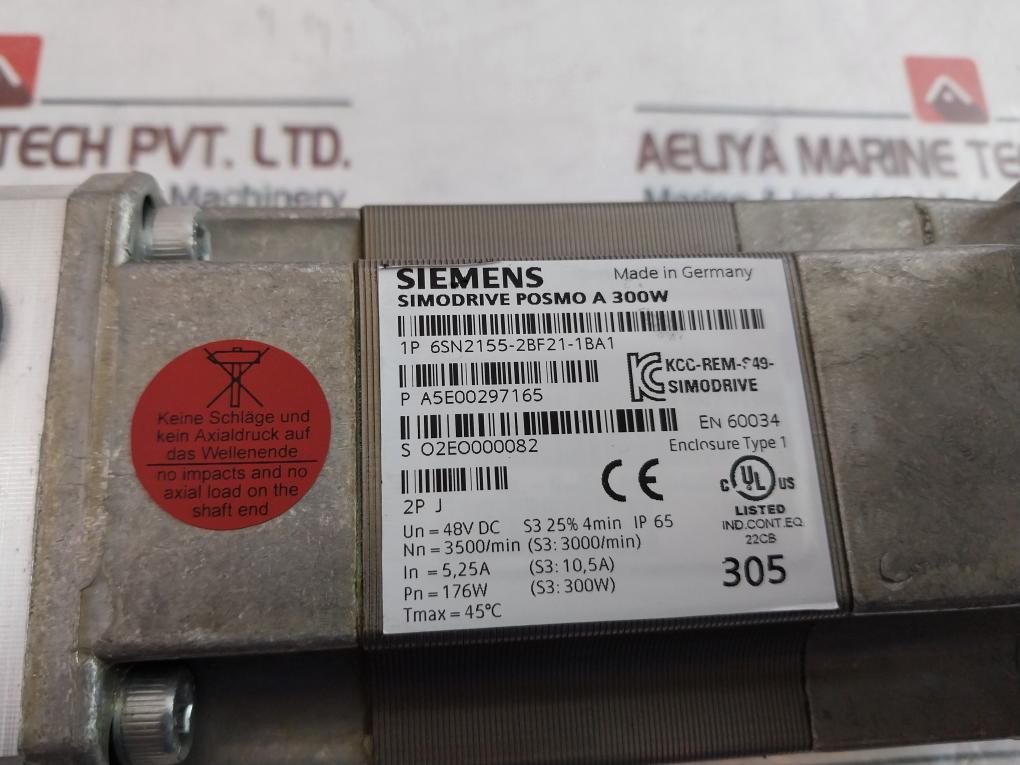 Siemens 6sn2155-2bf21-1ba1 Simodrive Posmo A 300w